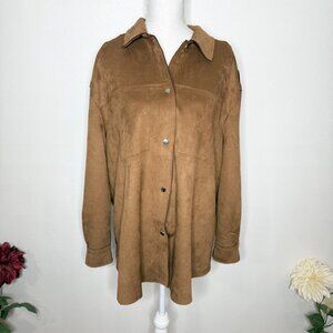 TRUTH By Republic Faux Suede Chore Jacket Tan Brown Camel 2XL Western Casual